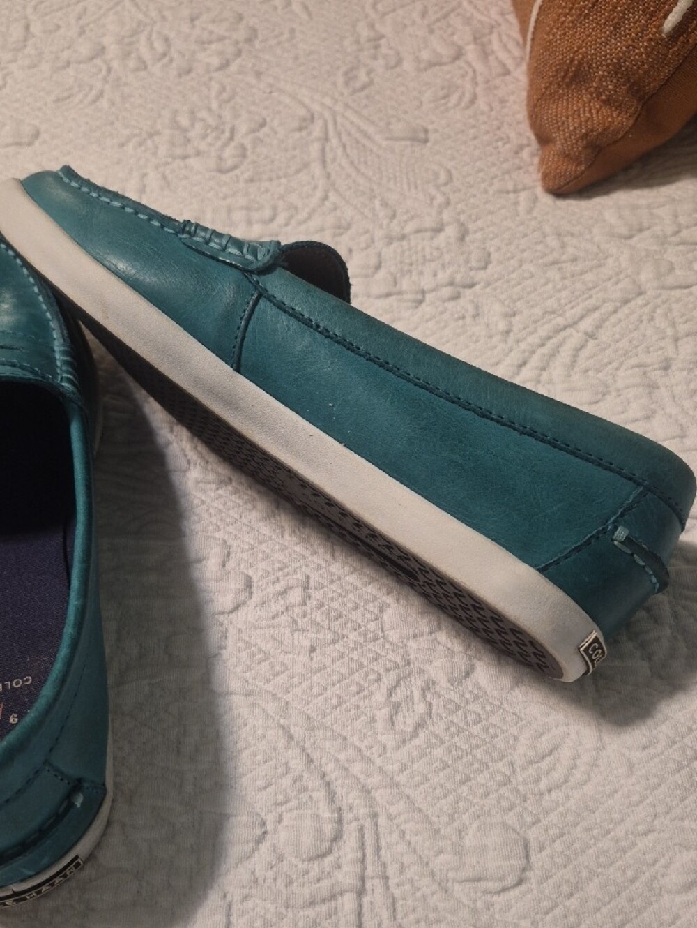 Cole Haan Womens Teal Leather Loafers/Deck Shoes - Picture 4 of 7